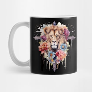 Lion Of Judah Lion Cross Christian Faith Jesus Hebrew Lion Mug